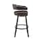 Armen Living Bronson 29" Bar Height Swivel Bar Stool in Java Brown Finish and Chocolate Faux Leather 721535761876 - alternate 7